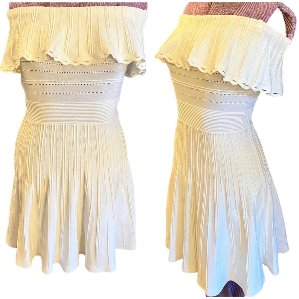 Ted Baker White Strapless Fit and Flare Dress 0